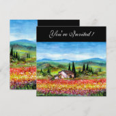 SPRING IN TUSCANY, helder rood roze blauw Kaart (Voorkant / Achterkant)