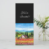 SPRING IN TUSCANY, helder rood roze blauw Kaart (Staand voorkant)