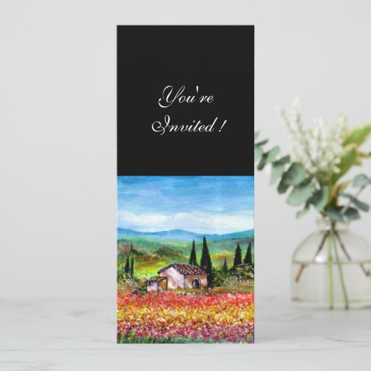 SPRING IN TUSCANY, helder rood roze blauw Kaart (Staand voorkant)