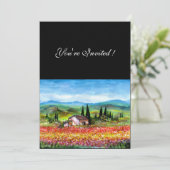 SPRING IN TUSCANY, helder rood roze blauw Kaart (Staand voorkant)