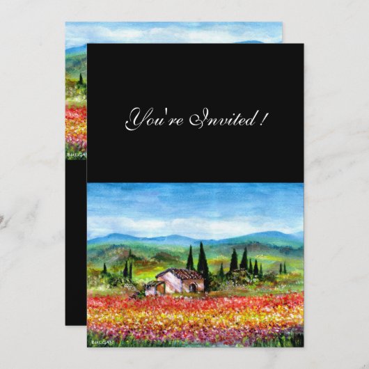 SPRING IN TUSCANY, helder rood roze blauw Kaart (Voorkant / Achterkant)