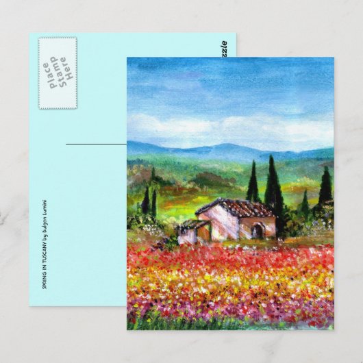 SPRING IN TUSCANY LANDSCAPE BRIEFKAART (Voorkant / Achterkant)