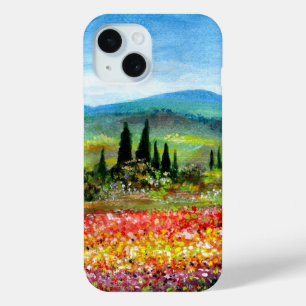 SPRING IN TUSCANY LANDSCAPE Colorful Flower Fields iPhone 15 Case