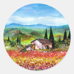 SPRING IN TUSCANY RONDE STICKER