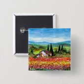 SPRING IN TUSCANY VIERKANTE BUTTON 5,1 CM (Voorkant /achterkant)