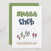 Spring in vreugde met deze speelse Teenslippers شب Kaart (Voorkant / Achterkant)