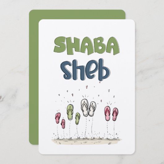 Spring in vreugde met deze speelse Teenslippers شب Kaart (Voorkant / Achterkant)