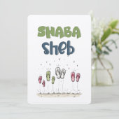 Spring in vreugde met deze speelse Teenslippers شب Kaart (Staand voorkant)