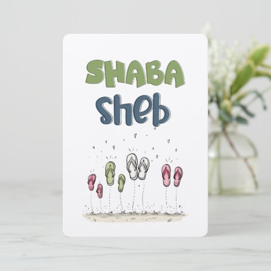 Spring in vreugde met deze speelse Teenslippers شب Kaart (Staand voorkant)