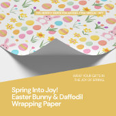 Spring in vreugde! Paashaas & narcis Wrapping Cadeaupapier