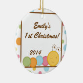 Spring Insect Worm Personalized Name Ornament (Rechts)