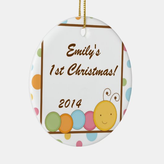 Spring Insect Worm Personalized Name Ornament (Rechts)