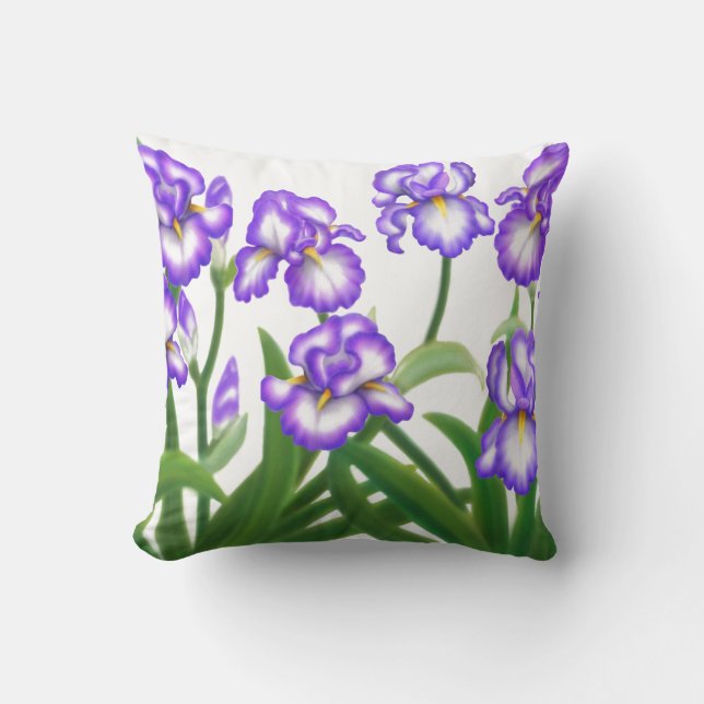 Spring Iris Garden Pillow Kussen (Voorkant)