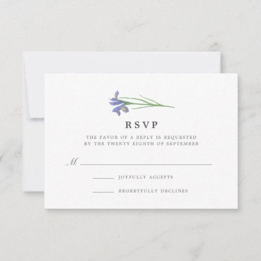 Spring Iris | Waterverf Floral Wedding RSVP (Voorkant)