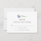 Spring Iris | Waterverf Floral Wedding RSVP Kaartje (Voorkant)