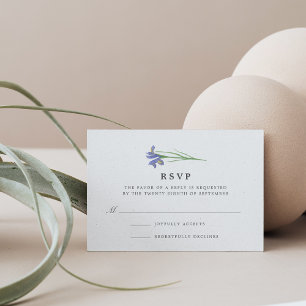 Spring Iris Waterverf Floral Wedding RSVP Kaartje