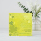 Spring Irish Shamrocks Green Wedding Kaart (Staand voorkant)