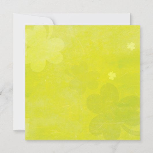 Spring Irish Shamrocks Green Wedding Kaart (Achterkant)