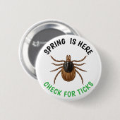 Spring is Here | Check for Ticks Ronde Button 5,7 Cm (Voorkant /achterkant)