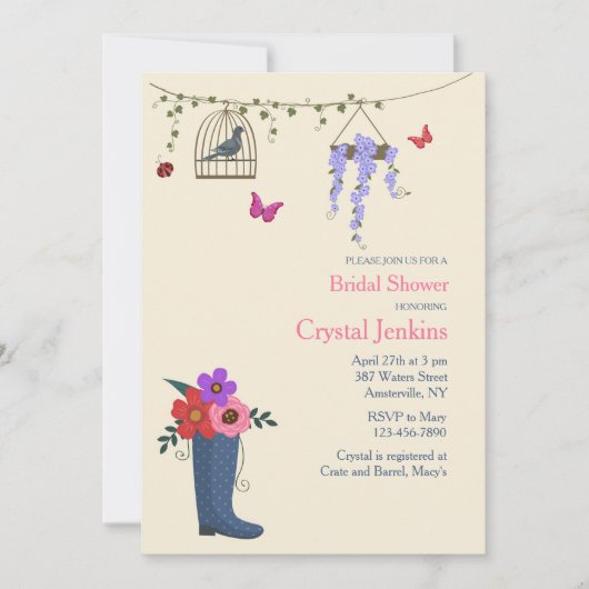 Spring is hier uitnodiging (Voorkant)