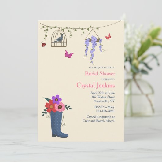 Spring is hier uitnodiging (Staand voorkant)