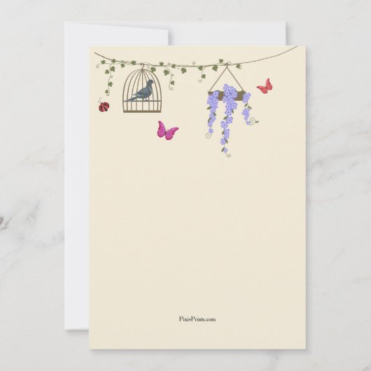 Spring is hier uitnodiging (Achterkant)