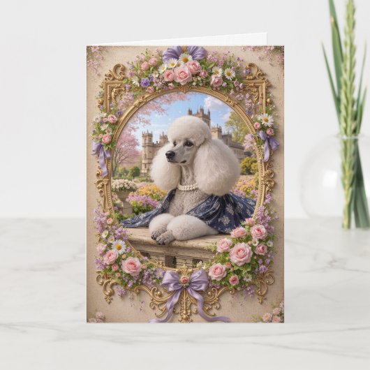 Spring Is In The Air, Poodle Blank Card Kaart (Voorkant)