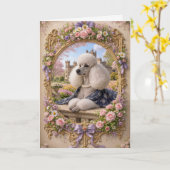 Spring Is In The Air, Poodle Blank Card Kaart (Gele Bloem)