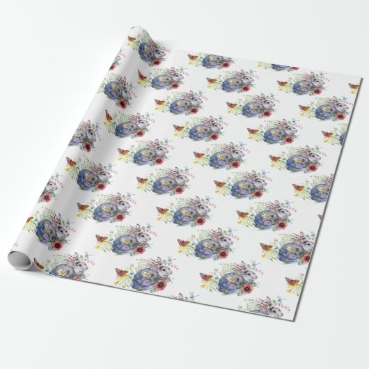 Spring Jackalope Cadeaupapier (Uitgerold)