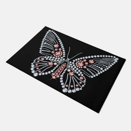 Spring Jeweled Rhinestone Butterfly Deurmat (Schuin)