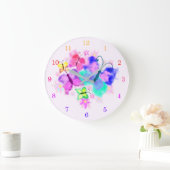 Spring Joy Butterflies Muurklok - Waterverf Kunst Grote Klok (Huis)