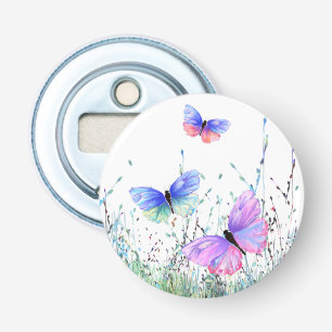 Spring Joy - Colorful Butterflies die vliegen in N Button Flesopener