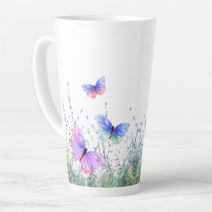 Spring Joy - Colorful Butterflies die vliegen in N Latte Mok