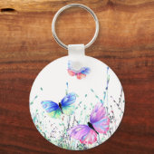 Spring Joy - Colorful Butterflies die vliegen in N Sleutelhanger (Voorkant)