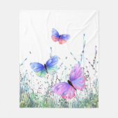 Spring Joy Fleece Blanket Butterflies Flying (Voorkant)