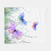 Spring Joy Fleece Blanket Butterflies Flying Deken (Voorkant (Horizontaal))