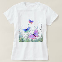 Spring Joy T-Shirt Butterflies vliegen in Natuur