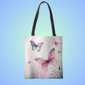Spring joy vlinder roze canvas tas