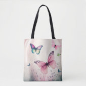 Spring joy vlinder roze canvas tas (Voorkant)