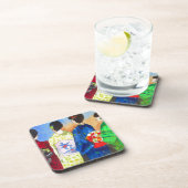 Spring kimono Japanse Geisha art Bier Onderzetter (Rechterzijde)