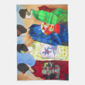 Spring kimono Japanse Geisha art Theedoek (Verticaal)