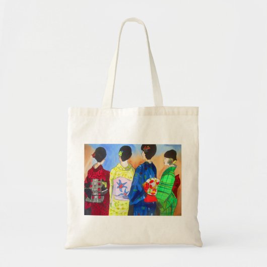 Spring kimono Japanse Geisha art Tote Bag (Voorkant)