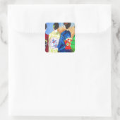 Spring kimono Japanse Geisha art Vierkante Sticker (Tas)