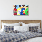 Spring Kimono Japanse Geisha waterverf kunst Canvas Afdruk (Insitu (Slaapkamer))