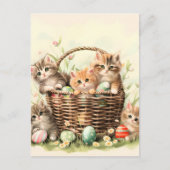Spring Kitten Paasmand Aankondigingskaart (Voorkant)