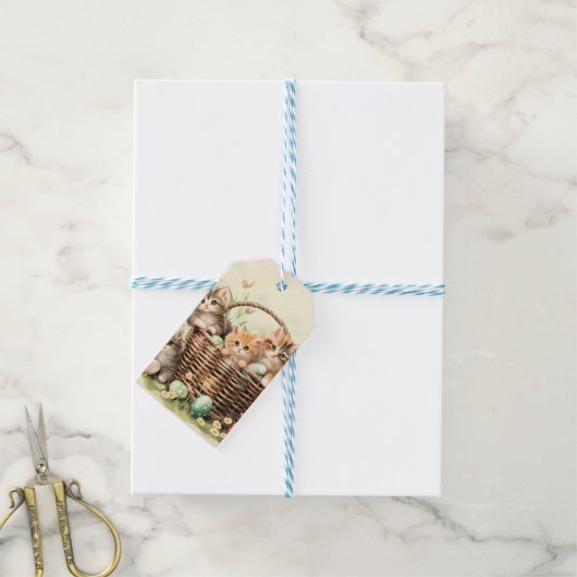 Spring Kitten Paasmand Cadeaulabel (Met Touw)