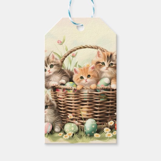 Spring Kitten Paasmand Cadeaulabel (Voorkant)