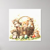 Spring Kitten Paasmand Canvas Afdruk (Voorkant)
