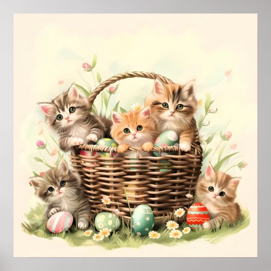 Spring Kitten Paasmand Poster (Voorkant)