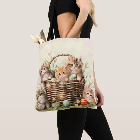 Spring Kitten Paasmand Tote Bag (Dichtbij)